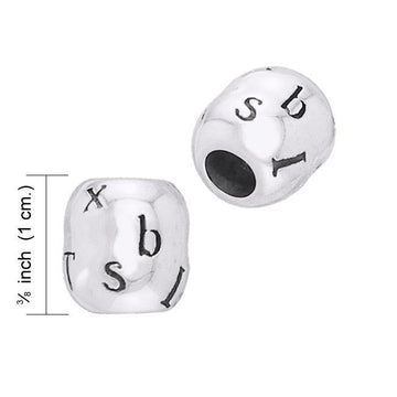 Round Letter Silver Beads TBD020 - Jewelry